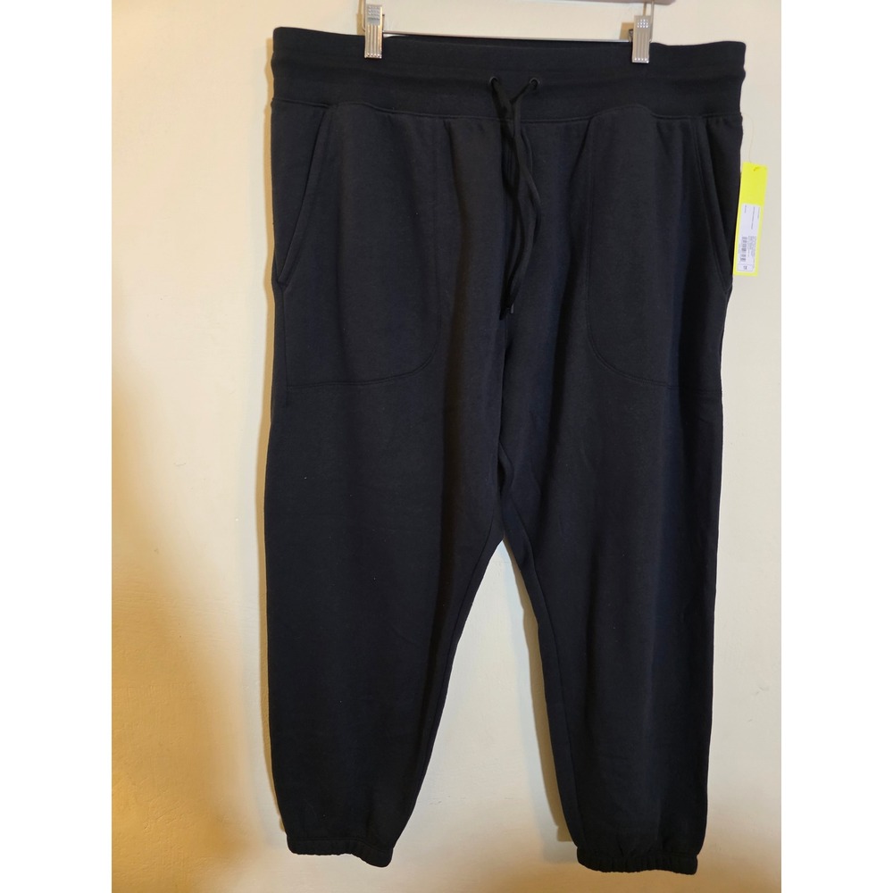 All in Motion Mens 1X Black Cotton Fleece Joggers Sweatpants 214025907 NWT